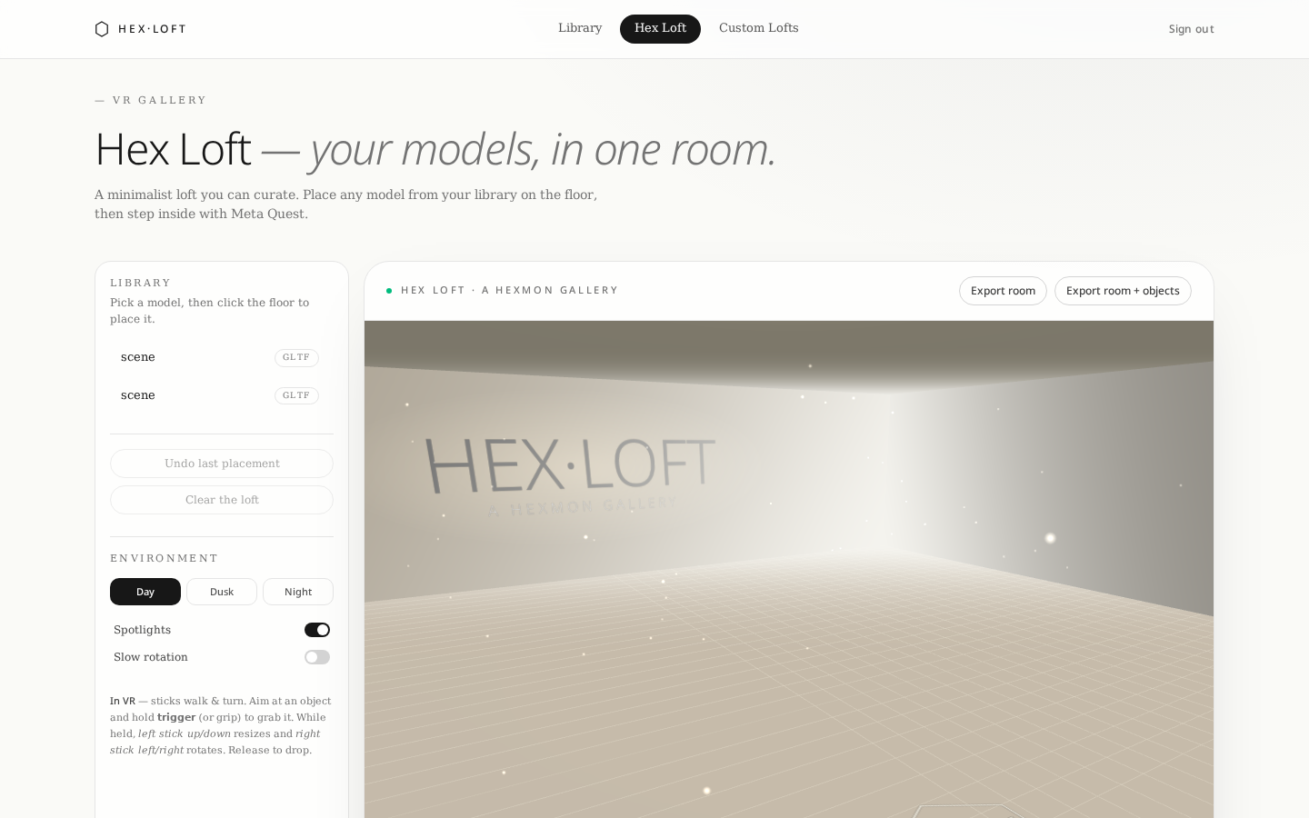 Hex Loft VR gallery